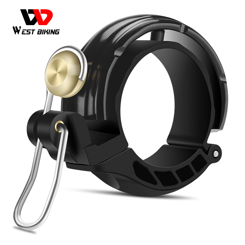 Велосипедный колокольчик WEST BIKING, водонепроницаемый медный Колокольчик для езды на велосипеде, ультралегкий, антикоррозийный, 80 высокодецибел, золотой велосипедный колокольчик