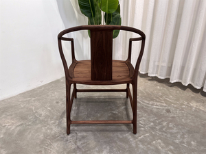Fauteuil circulaire en noyer « Ruyi » avec siège en bois massif - Fauteuil de style <span class=keywords><strong>chinois</strong></span> classique pour <span class=keywords><strong>salon</strong></span> et bureau - Product Image 3