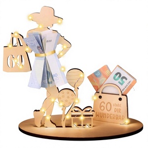 Letrero de Madera con Luz LED, Paquete de <span class=keywords><strong>Regalo</strong></span> de <span class=keywords><strong>Cumpleaños</strong></span>, Decoración de Mesa Personalizada para Aniversario de Bodas, Adorno Artesanal para el Hogar - Product Image 1