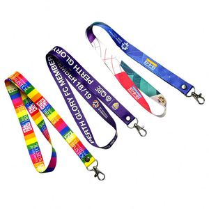 Custom logo Printed Promotional Cheap Polyester Sublimation Heat Transfer Neck Strap Lanyard with <b>Hook</b> for Id Card Holder - Product Image 1