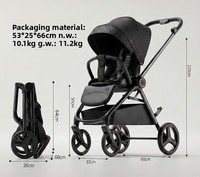 Poussette bébé multifonctionnelle bidirectionnelle en métal, pliable, compacte et légère, pour les 0-3 ans, avec protection de la colonne vertébrale (position assise et allongée), directement de l'usine