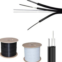 Tambor de madera para interior y exterior, 1 núcleo, 2 núcleos, 1km, 2km, modo único, Cable de caída de fibra óptica FTTH