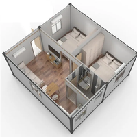 Maison en conteneur pliable 20 pieds en acier modulaire paquet plat maison préfabriquée conteneur bureau boutique toilettes maisons en conteneur prêtes à l'emploi