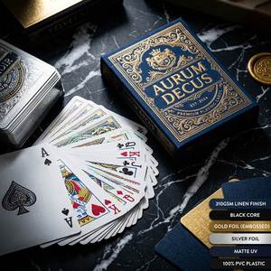 Aurum Deck Co. Cartes à jouer en papier personnalisées, coins carrés, finition brillante, écologiques, personnalisées pour le jeu d'argent - Product Image 2