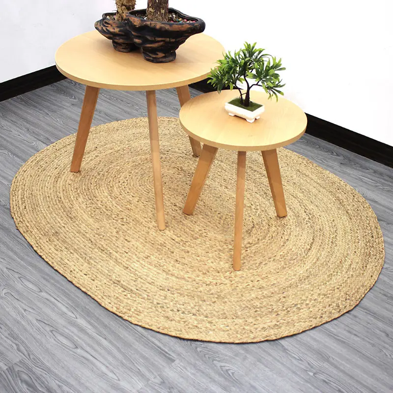 Top Quality Bedside Garden Table Grass Mat Rattan Round Carpets For Living Room Bedroom Straw Rugs Natural Plants Floor Mats