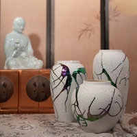Ensemble de 3 vases en céramique blanche vintage nordique, décoration de table, vase à fleurs en céramique