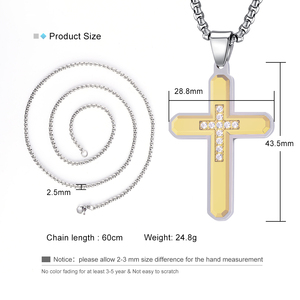 Batı Tarzı Popüler İbadet Hristiyan 316 Paslanmaz Çelik İsa Haçı Kolye Haç Takı Kilise Dua İçin - Product Image 6