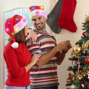 LED <strong>Christmas</strong> <strong>Hats</strong> Light up Caps Santa Claus <strong>Hat</strong> Snowman Elk Xmas <strong>Hat</strong> for Adult Kids New Year Festive Holiday Party Supplies - Product Image 4