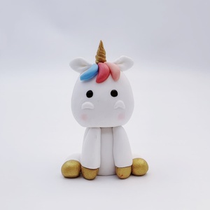 Minyatür Diy kiti yeni çocuk mal küçük unicorn figürinler polimer kil plastik karakterler süsler oyuncaklar toptan sevimli süsler - Product Image 5