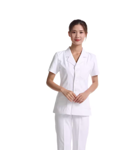 Bata de laboratorio blanca de manga corta OEM, uniforme de hospital para dentista, ropa de doctor para uso en laboratorio y oficina - Product Image 3