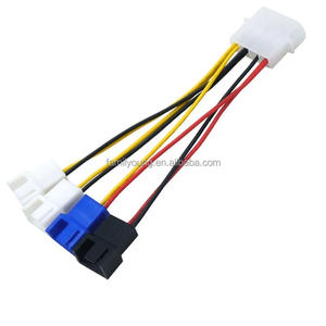 IDE 4ピンMolex to 4ポート<span class=keywords><strong>3</strong></span>/4ピンファン電源ケーブルスプリッターアダプターコネクタ12V 7V 5V冷却ファン速度制御コード22AWG 125mm - Product Image 3
