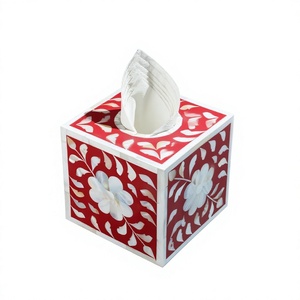 Boîte à mouchoirs PearlLuxe Signature, élégant support avec incrustation de coquillages et motif personnalisé pour la décoration de la maison, des hôtels et des bureaux de luxe - Product Image 1