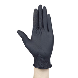 Nitrile Gloves <b>Black</b> 3mm Thick Oil Resistant Disposable Industrial Grade Non-Slip Food Grade Waterproof - Product Image 3