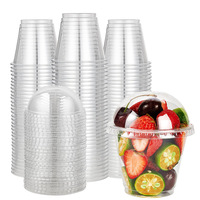 Gobelets jetables en PP en forme de U en gros - Gobelets en plastique transparent de 90 mm avec couvercles sécurisés pour les entreprises