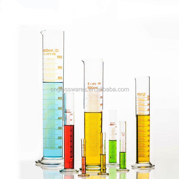 Градуированный стеклянный измерительный цилиндр для лабораторной стеклянной посуды