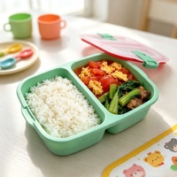 Boîte à lunch portable en plastique à double compartiment anti-odeur et isotherme, 800-1000 ml, pour enfants et étudiants