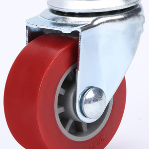Wolverhampton Pu Swivel <b>Caster</b> 1.5 Inch Screw Rod Type Maroon <b>Wheel</b> Firm Wear Resistant - Product Image 2