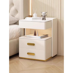 Mesita de Noche Inteligente para el Hogar, Moderna y Minimalista, con Carga Inalámbrica, Cajón de Almacenamiento, Mueble Funcional para Dormitorio - Product Image 3