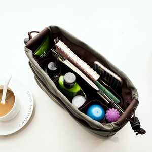 <span class=keywords><strong>Organizzatore</strong></span> di borse in tela Vintage alla moda con Logo personalizzato con chiusura aperta di grande capacità borsa cosmetica per trucco Organizer - Product Image 3