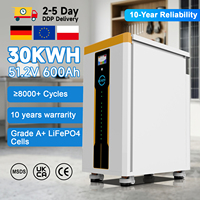 Batería de iones de litio LiFePO4 de 15kWh, 30kWh, 50kWh, con ruedas y base, 51.2V 600Ah, para sistema solar doméstico con más de 8000 ciclos de vida útil