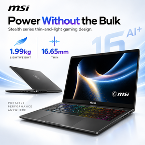 Portátil para juegos MSI Stealth 16 AI+ con Core Ultra 9, RTX 5070Ti, 32GB, 1TB, pantalla OLED QHD+ de 16 pulgadas y 240Hz, portátil de alto rendimiento, venta al por mayor. - Product Image 3