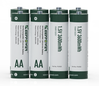 بطارية ليثيوم أيون Keeppower V AA 3600mWh/mAh مع حالتين من البلاستيك-تدوم طويلاً للأقفال الذكية والكاميرات (P1450i) -8 عبوة