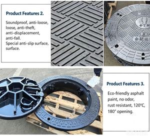 Tapa de alcantarilla con cerradura para tanque séptico, con bisagras de bloqueo, <span class=keywords><strong>600</strong></span>, de hierro fundido, molde de fundición para tapa de alcantarilla de hormigón prefabricado - Product Image 5
