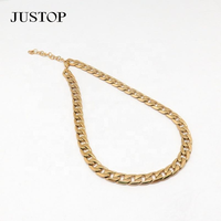Collar de Cadena Unisex Personalizado Justop de Acero Inoxidable con Baño de Oro de 18K, Joyería Ecológica Moderna Modelo 9102688 para Hombres y Mujeres