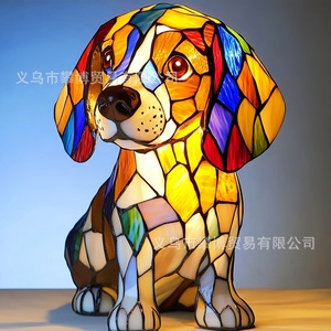 Dog Shape Resin <b>LED</b> Night <b>Light</b> Tap Control <b>USB</b> Powered Color Changing Desk Ornament Bedside Lamp - Product Image 4