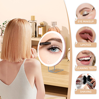 Miroir cosmétique de voyage à LED tactile intelligent à luminosité réglable, à double grossissement, personnalisé, OEM ODM, vente en gros, MoonlitGlow