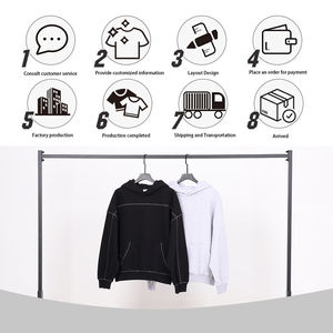 Felpa con Cappuccio da <span class=keywords><strong>Uomo</strong></span> Stile Hip Hop Oversize con Design a 3 Aghi e 5 Fili - Product Image 5