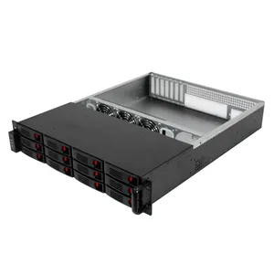 2U hotswap server chassis 12 baías com hotswap fanwall caso de montagem em rack/storage case