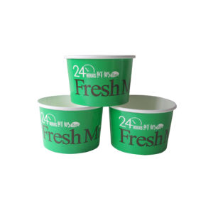 Kualitas tinggi sekali pakai 6oz kertas dinding tunggal cangkir Gelato dengan tutup tahan air Logo kustom dan desain untuk es krim - Product Image 2