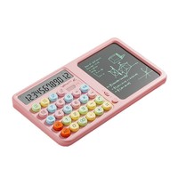 Calculadora 2 en 1 con tableta de escritura LCD, pantalla de 12 dígitos, bloc de escritura portátil borrable para estudiantes, oficina, escuela, papelería