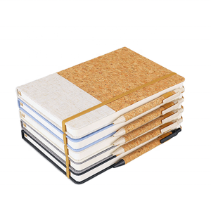 Grosir kayu bergaris Hardcover jurnal bambu penutup kayu Notebook dengan pena - Product Image 1