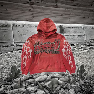 เสื้อฮู้ดดี้ Ysjy Streetwear ผ้าฝ้ายเฟรนช์เทอร์รี่ 100% ลายพิมพ์วินเทจ ประดับคริสตัล ทรงโอเวอร์ไซส์ ล้างสีแบบแอซิดวอช เสื้อฮู้ดดี้ฤดูหนาวทรงหลวม สั่งทำได้ - Product Image 2