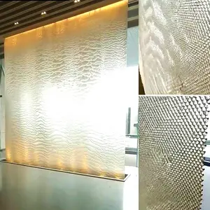 Modernes Acrylglas Wasserfall-Wanddekoration beweglicher Stahlnetz-Wasservorhang für Innendekoration
