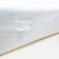 Housse de matelas imperméable en polyester avec fermeture éclair, respirante, de luxe, taille et couleur personnalisées, anti-acariens