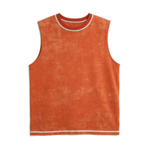 XUCHANG Canotta da <span class=keywords><strong>Uomo</strong></span> Oversize in Cotone 100% a Costine, con Logo Personalizzato, Effetto Vintage Acid Wash, Senza Maniche, per Corsa e Palestra - Product Image 1