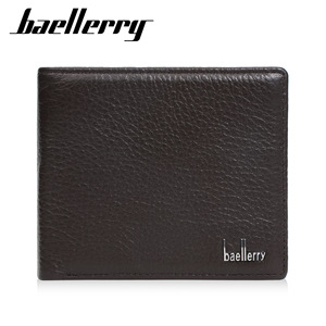 กระเป๋าสตางค์หนังแท้สำหรับผู้ชาย BaeLlerry สไตล์ธุรกิจแบบสั้น ช่องใส่บัตรหลายช่อง สีดำกาแฟ - Product Image 5