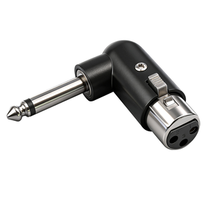 3-pins XLR vrouwelijke naar <span class=keywords><strong>1</strong></span>/<span class=keywords><strong>4</strong></span>" / 6,35 mm mannelijke mono TS hoekadapter met <span class=keywords><strong>4</strong></span> verstelbare hoekposities: rechts, links en 90 graden - Product Image 3