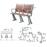 Ensemble de chaises de bureau pliantes en métal, chaises d'auditorium, chaises de salle de conférence, pliables pour collège, gymnase, maternelle, salle de classe