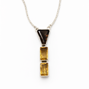 Magnifique collier en citrine fumée en argent sterling 925 - bijoux en pierres précieuses/cristaux pour la fête des mères - Product Image 2