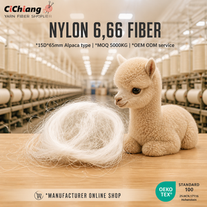 Fil fantaisie en Nylon 6, type Angora Alpaga, type Poil de Lapin, type Mohair, 15D 65mm, blanc brut mat, ignifuge, pour filature - Product Image 1