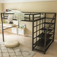 Lit superposé en métal pour adultes, lit mezzanine, utilisation à l'école, à la maison, à l'hôtel, en auberge, lit superposé, chambre à coucher, carton, moderne, simple, queen, king, dortoir, étudiant adulte