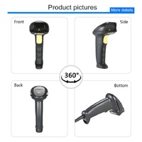 Escaneo automático de alta velocidad 1D 2D CMOS Lector de código de barras de imagen Interfaz USB/COM Escáner de código de barras de mano inalámbrico para tienda