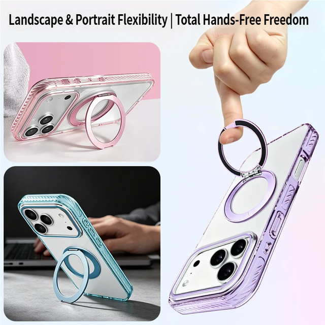 Ins Style Transparent Phone Case for iPhone 17 16 15 14 Pro, Custom Logo Acrylic Hard Shell with Invisible Airbag Protection