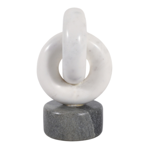 Scultura Marble Link per l'arredamento della casa, tavolino da soggiorno, stile raffinato - Product Image 4