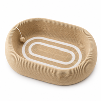 FANCIE Lit et griffoir pour chat en sisal 2-en-1, ovale, tressé à la main, en corde de sisal intégrale, naturel, sans produits chimiques, OEM, vente en gros