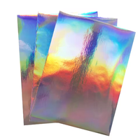 Autocollant holographique en PET durable de haute qualité, taille personnalisable, étiquette argentée, impression offset